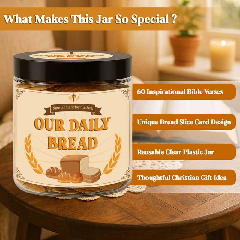 Musemory Our Daily Bread Bible Verse Jar, Bible Jar, Christian Gifts for Women, Inspirational Scriptures for Women, Daughters, Bible Accessories, Christian Gift for Young Men or Teen - Image 4